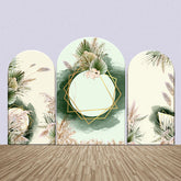 Boho Grün Golden Linien Geburtstag Bogen Hintergrund Bausatz